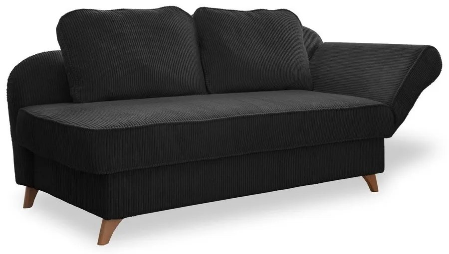 Антрацитен шезлонг от рипсено кадифе (десен ъгъл) Chic Charlotte – Miuform