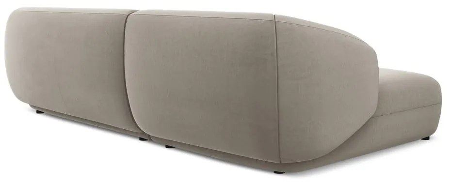 Бежов кадифен ъглов диван (ляв ъгъл) Moana – Makamii