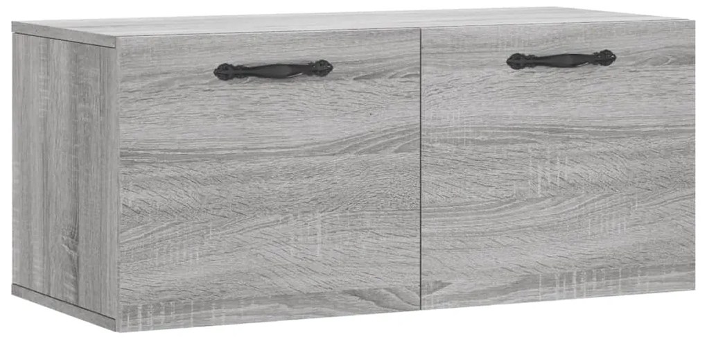 830074 vidaXL Стенен шкаф, сив сонома, 80x36,5x35 см, инженерно дърво