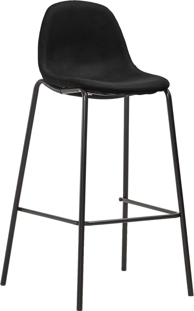 279665 vidaXL Бар столове, 6 бр, черни, текстил