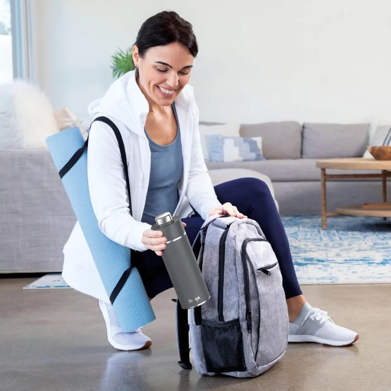 Термос Ninja DW2401EUUKGY, 700 мл, Подходящ и за газирани напитки, Тройна термоизолация, Без BPA, Топло до 8ч, Студено до 24ч, Сив