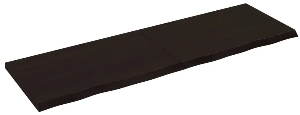 3156448 vidaXL Плот за маса тъмнокафяв 160x50x(2-4) см обработен масивен дъб