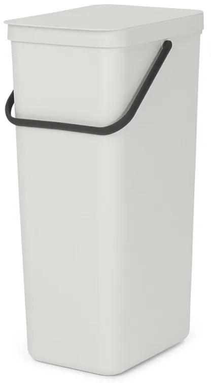 Кош за разделно събиране на боклук Brabantia Sort&Go 1005554, 40 л, Дръжка, Възможност за стенен монтаж, Светлосив