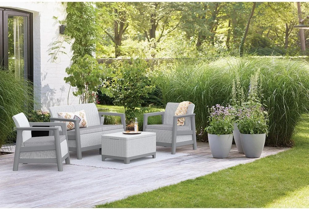 Светлосив градински диван Scandi Linea – Keter