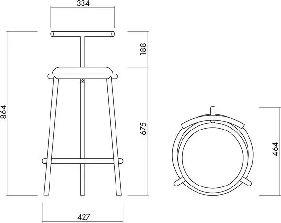 Бежов метален бар стол (височина на седалката 68 cm) Hogo – noo.ma