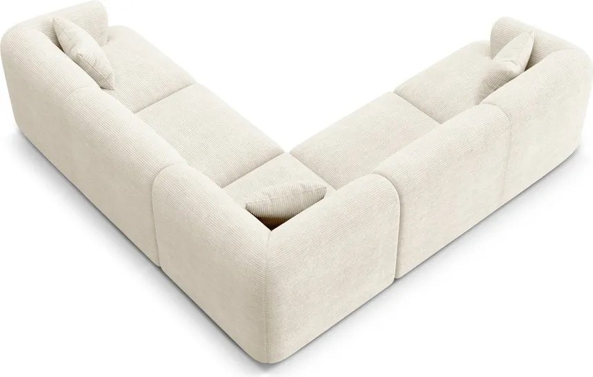 Бежов ъглов диван от рипсено кадифе Campi – Cosmopolitan Design