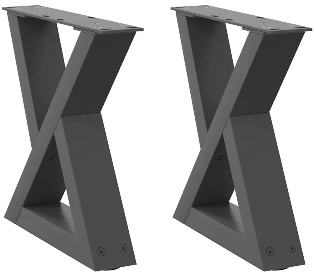 4012682 vidaXL Крака за масичка за кафе, 2 бр., антрацит, 40x(30-31,3) см, стомана