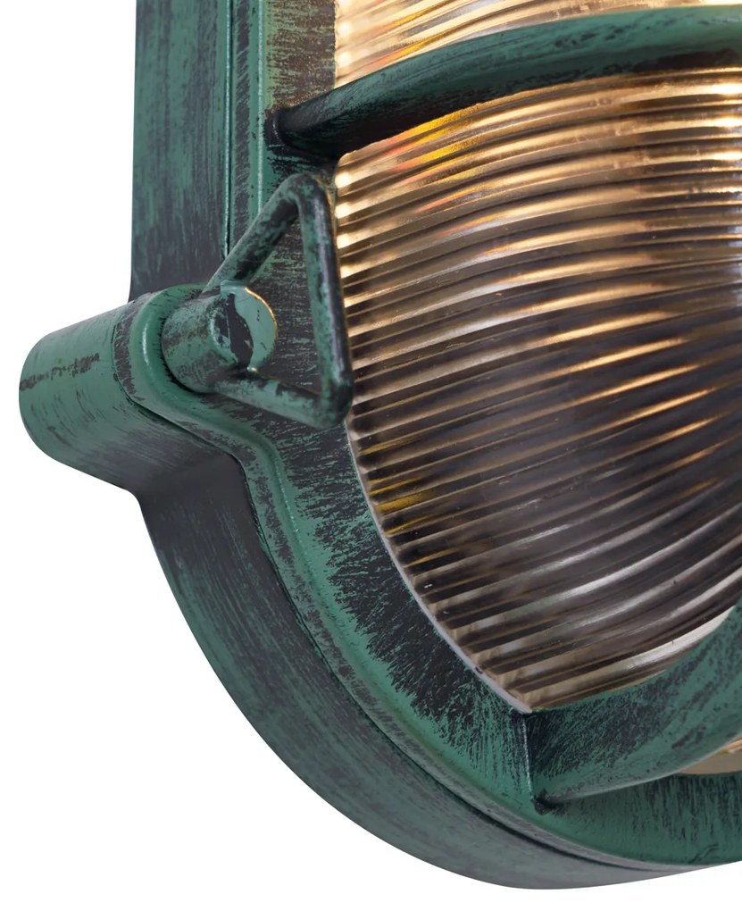 Външна Стенна Лампа Зелена Овална IP44 - Noutica