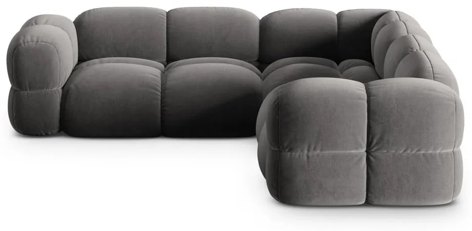 Сив кадифен ъглов диван Loretto – Cosmopolitan Design