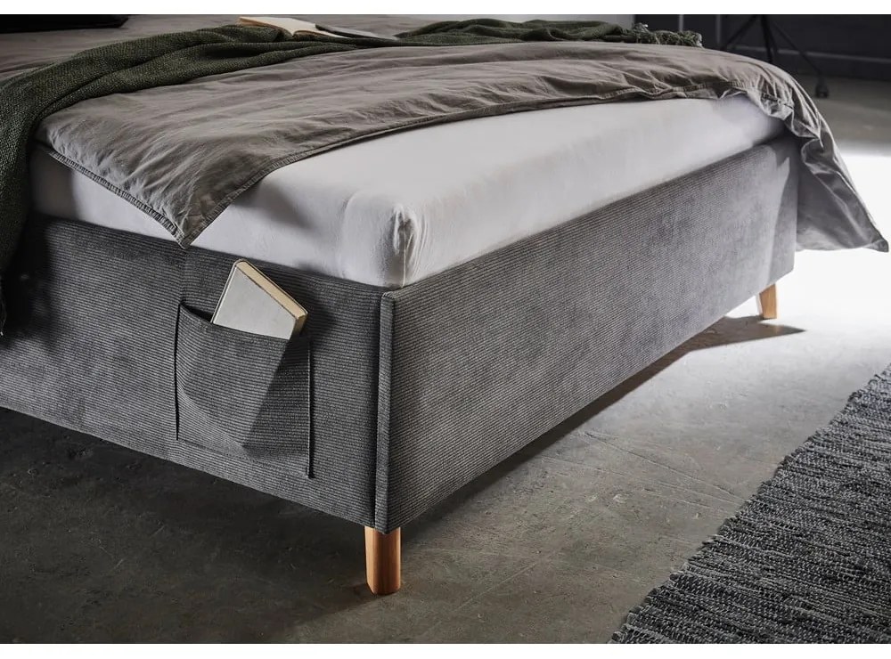 Антрацитно тапицирано детско легло 90x200 cm с място за съхранение с включена подматрачна рамка Cool – Meise Möbel