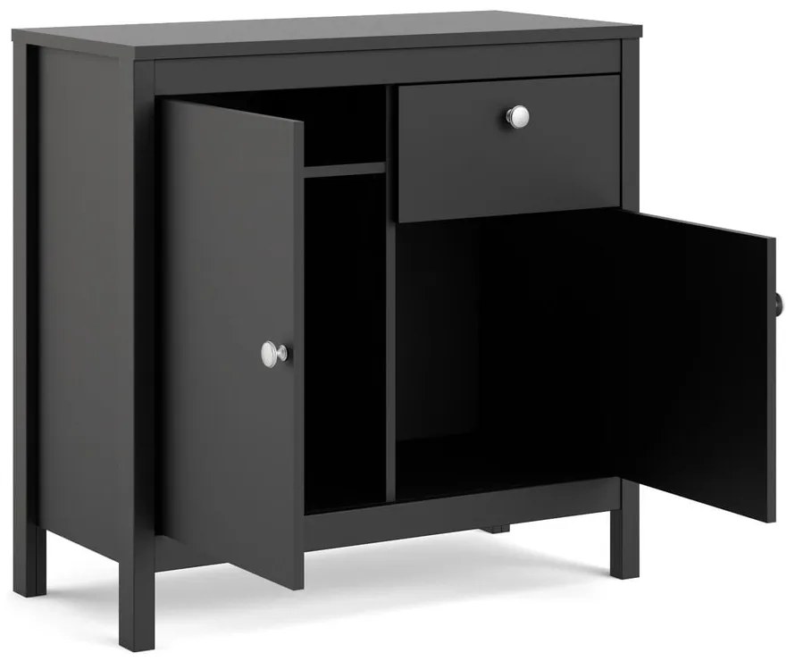 Черен нисък скрин 82x80 cm Madrid – Tvilum