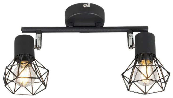 Арт Деко регулируем прожектор черен 2-светлина - Mosh 2