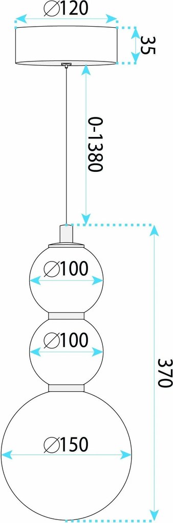 LED висящ полилей LHJ113-3CP четкано злато