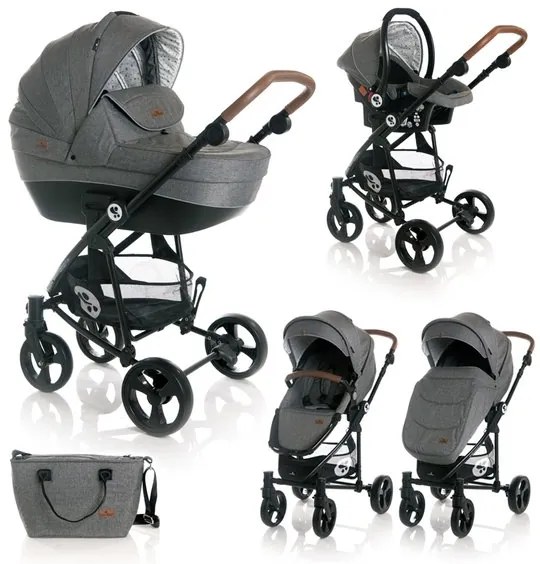 Комбинирана бебешка количка CRYSTA 3в1 LORELLI - Grey