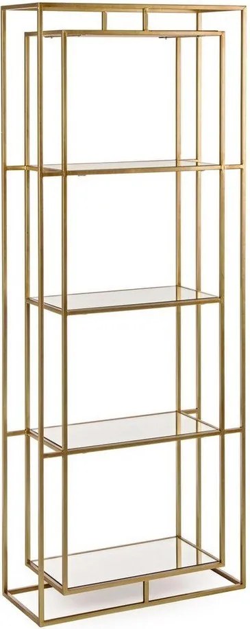Стоманена библиотека в златист цвят 68x172,5x28 cm Elenor – Bizzotto