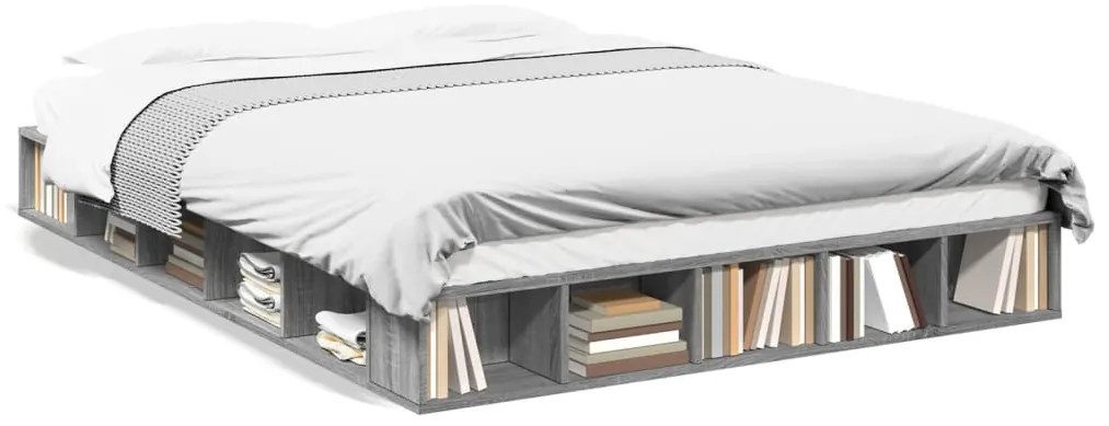 3280473 vidaXL Нощно шкафче, сив сонома, 150x200 см, инженерно дърво