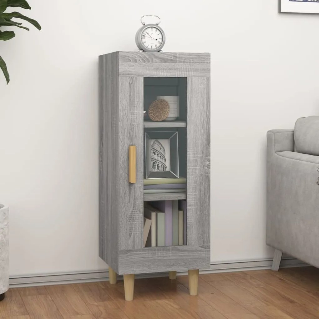 817427 vidaXL Сайдборд, сив сонома, 34,5x34x90 см, инженерно дърво