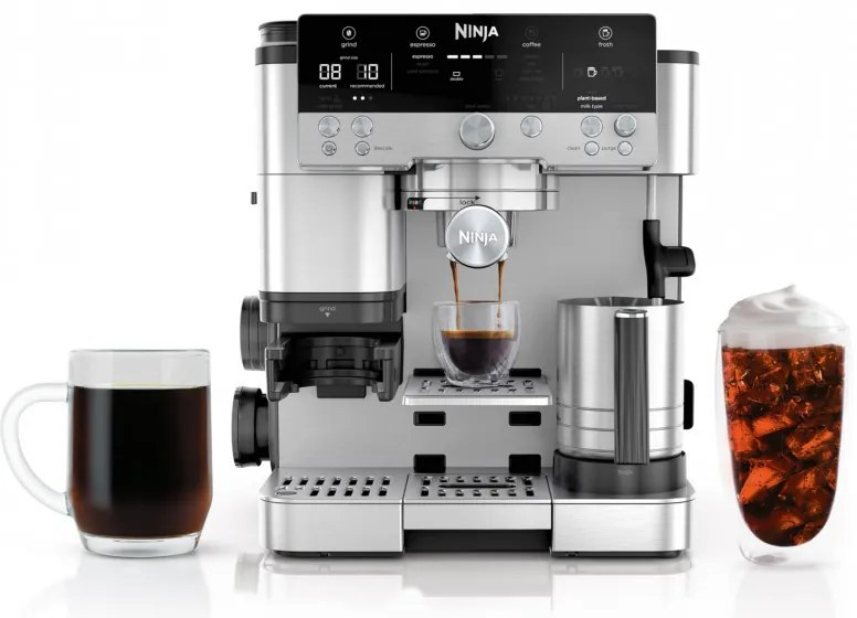 Кафеавтомат 3в1 Ninja Luxe Café Premier ES601, 1650W, 15 bar, 2л, Barista Assist, Безконтактно текстуриране, 4 режима, 3 темп. настройки, Инокс/черен