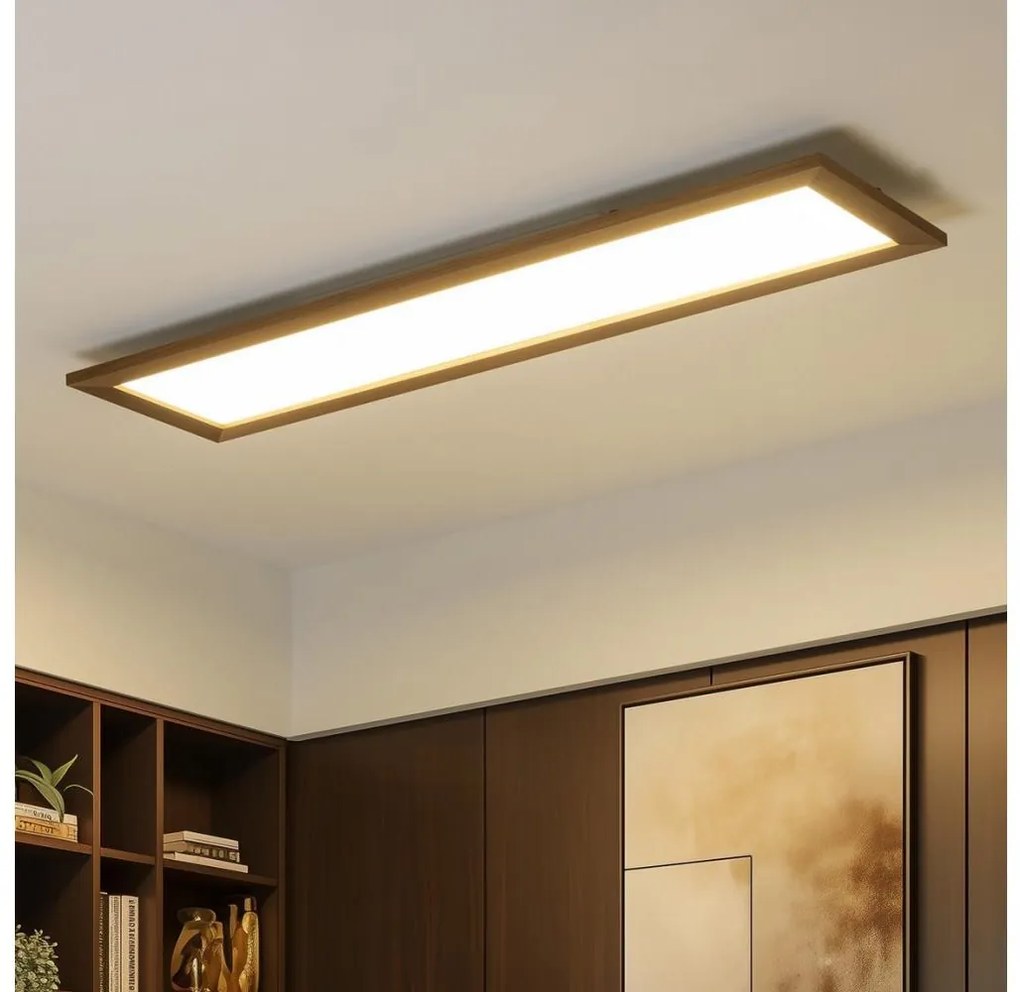 Brilagi - LED Димируема лампа SLIMFRAME WOOD LED/58W/230V 124x34 см + д.у.