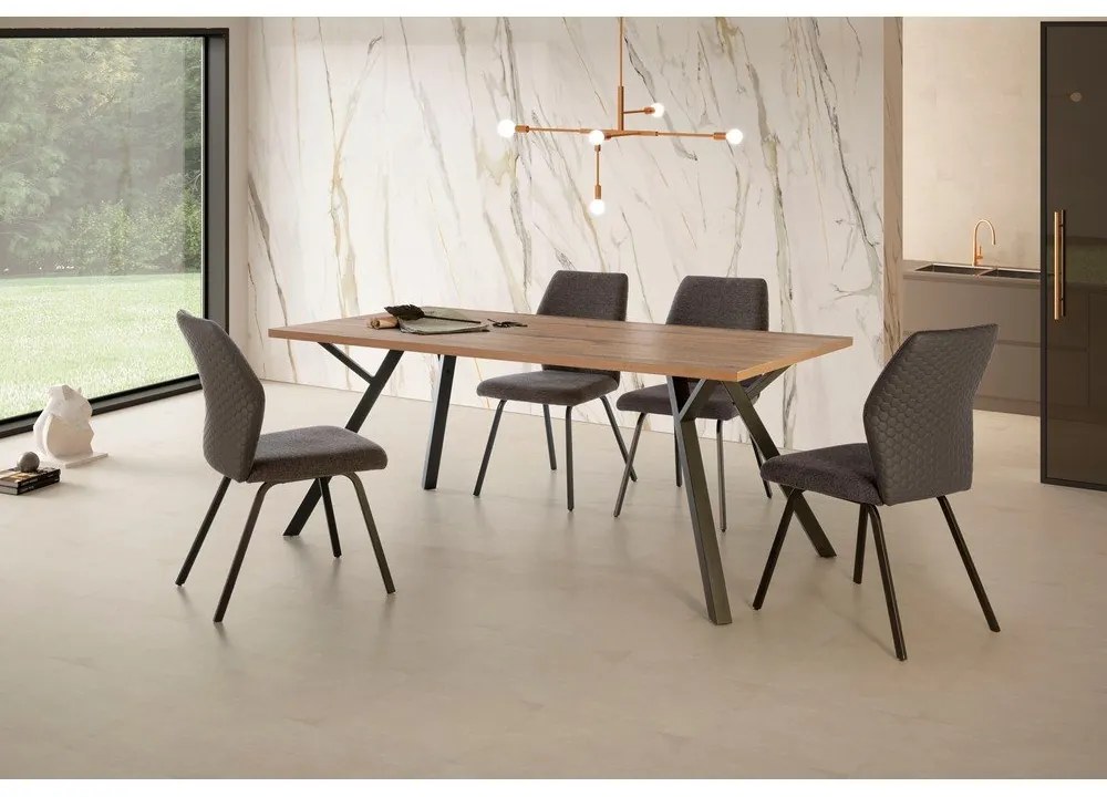 Маса за хранене с плот от орехово дърво 90x160 cm Paola - Marckeric