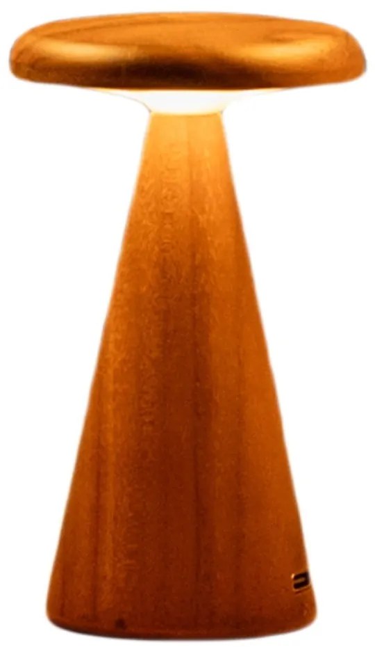 LED настолна лампа в естествен цвят с дървен абажур (височина 14 cm) Sylva – Gingko