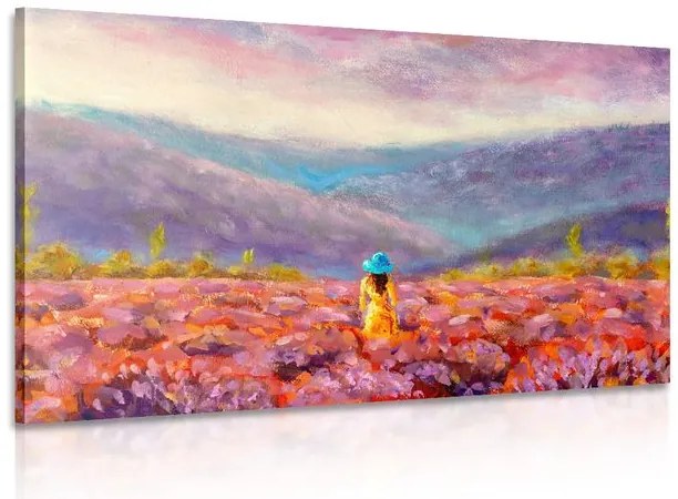 Картина на платно – Момиче в жълта рокля