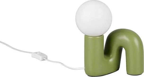 Зелена керамична настолна лампа (височина 21,5 cm) Quinn – Reality