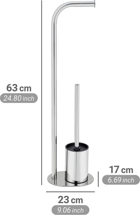 Стойка за тоалетна хартия четка за тоалетна от неръждаема стомана в блестящо сребрист цвят Levante – Wenko