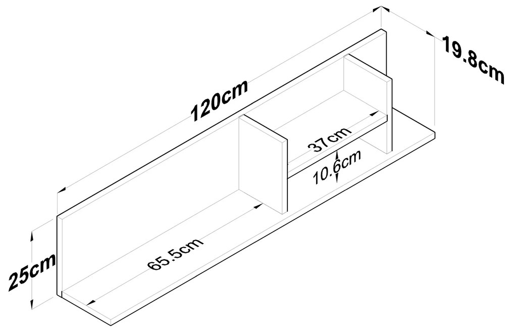Стенен рафт AE103, цвят Орех Антрацит