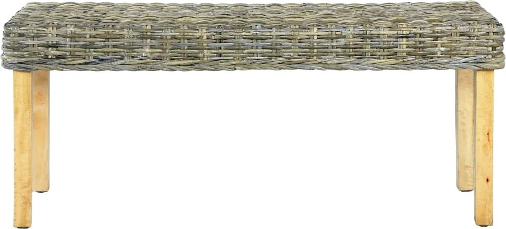 285791 vidaXL Пейка, 110 см, естествен кубу ратан и махагоново дърво масив