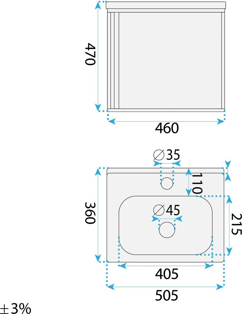 Комплект мебели за баня с мивка Gama T25023 BXM 50CM