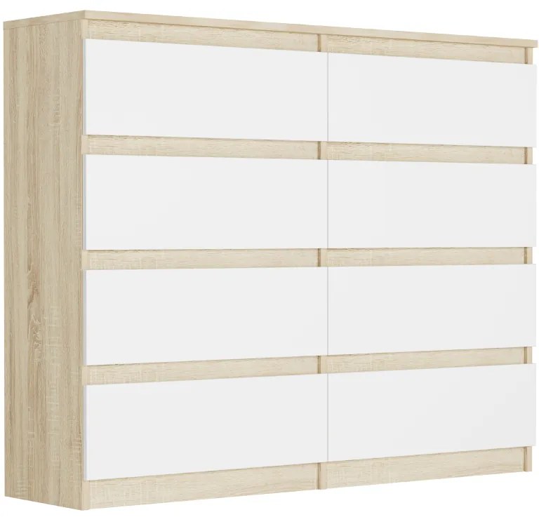 Комод с 8 чекмеджета R-120-S8 - различни цветови варианти антрацит микс бяло