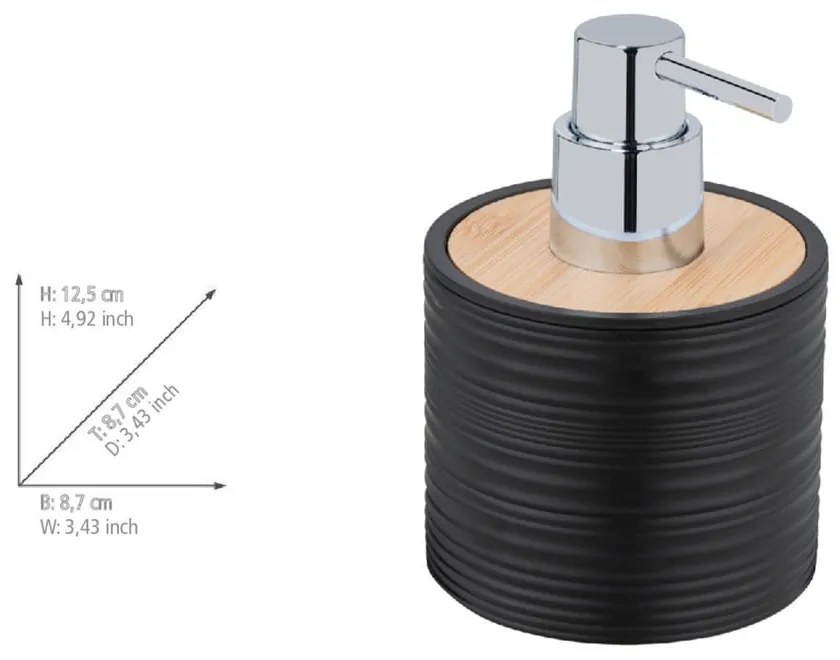 Черен пластмасов диспенсер за сапун 350 ml Lyon – Allstar