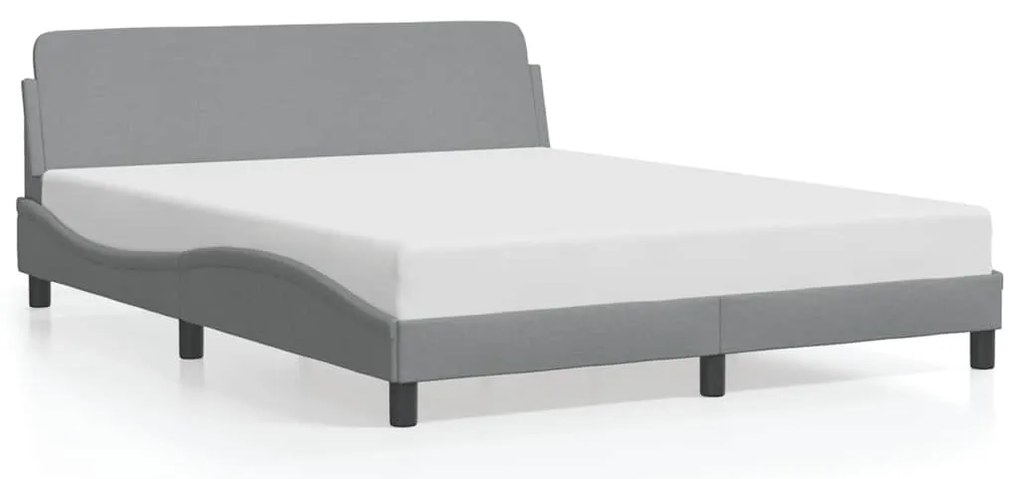 373205 vidaXL Рамка за легло Dover, светлосива, 160x200 см, плат