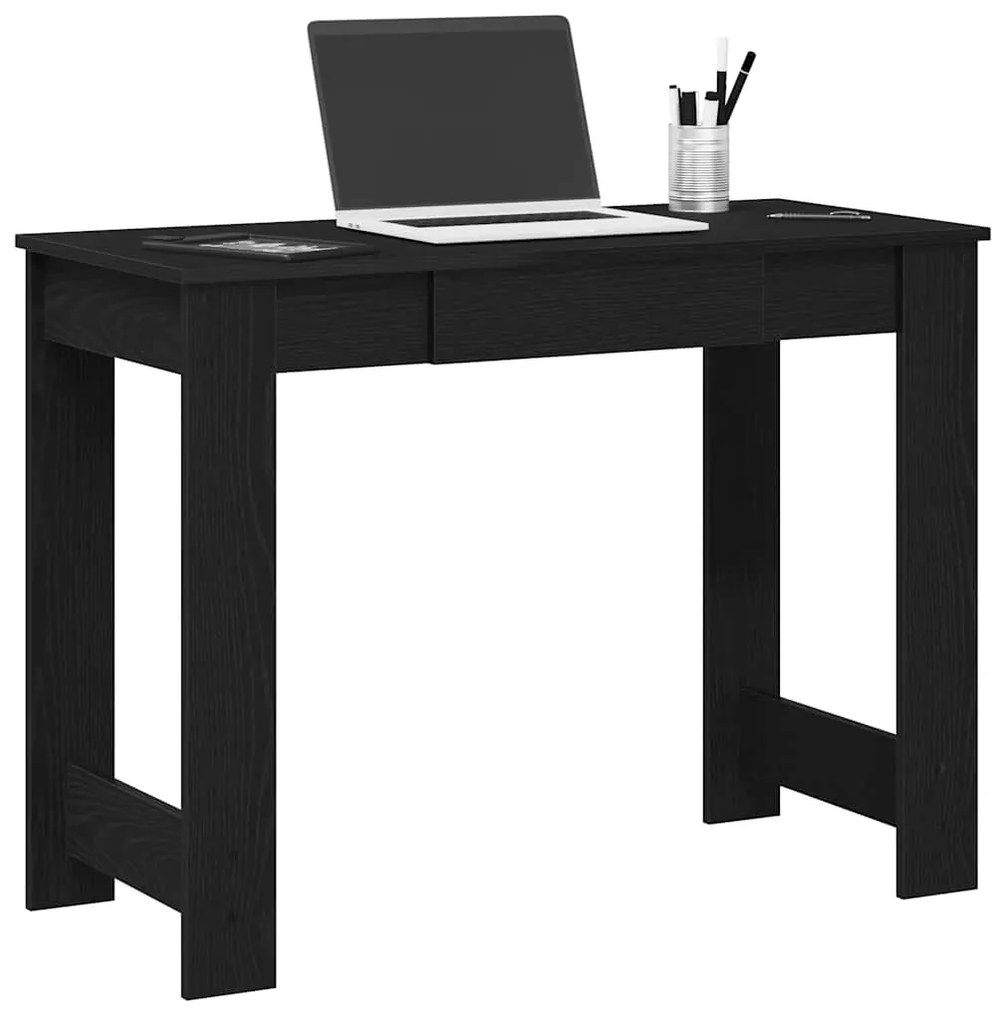 860428 vidaXL Бюро, черно, 100x45x75 см, инженерно дърво