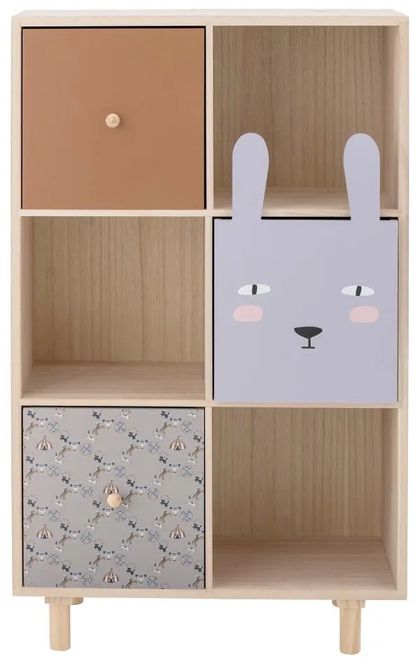 Детски шкаф за книги от масивна дървесина Pavlovnia в естествен цвят 55x89,5 cm Calle - Bloomingville Mini