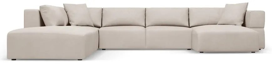 Бежов ъглов U-образен диван, ляв ъгъл Esther – Milo Casa
