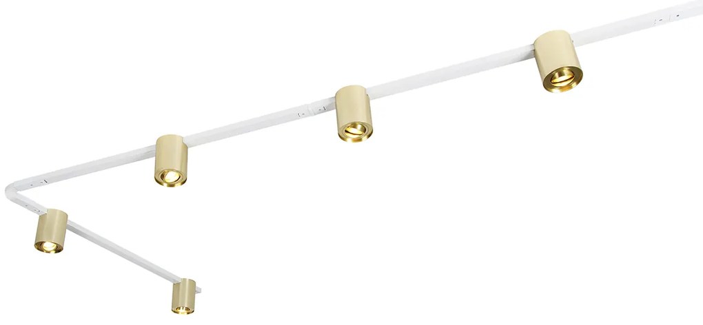 Релсова система златиста и бяла с 5 прожектори 1-фазен - Rondoo Up