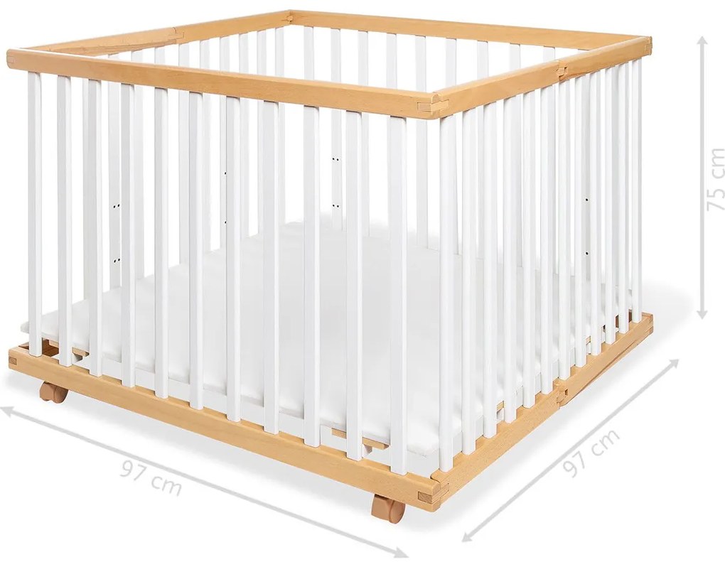 Детска кошара Lexus - Естествена - Бяла