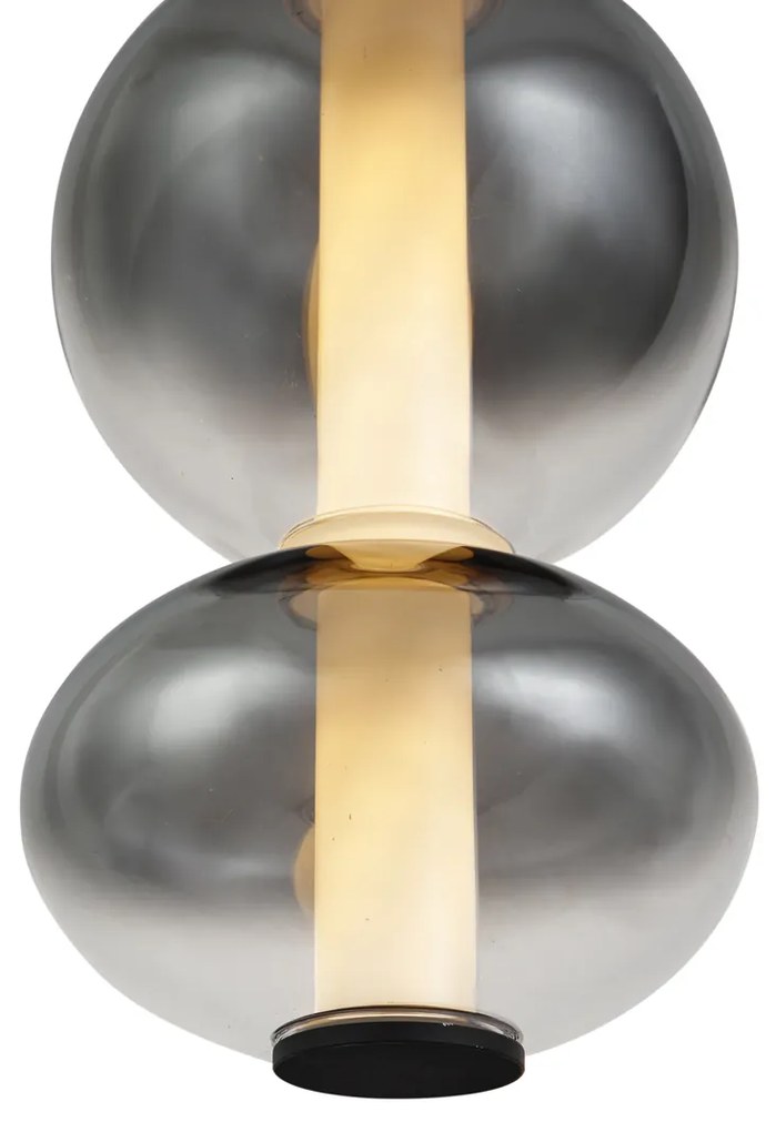 Арт Деко висяща лампа черна с опушено и прозрачно стъкло 5-лампи вкл. LED - Lizzy