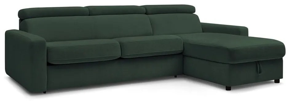 Тъмнозелен разтегателен ъглов диван (променлив) Monaco – Bobochic Paris