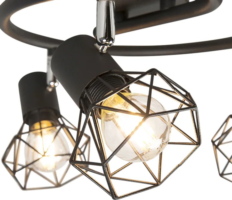 Умен прожектор черен въртящ се и накланящ се, включително 3 Wifi P45 - Mosh