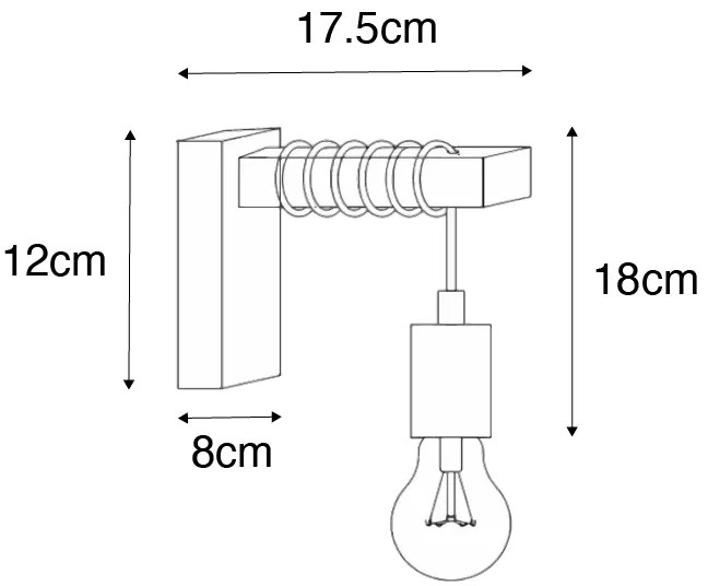 Индустриален стенен аплик стомана с кафяво - Gallow