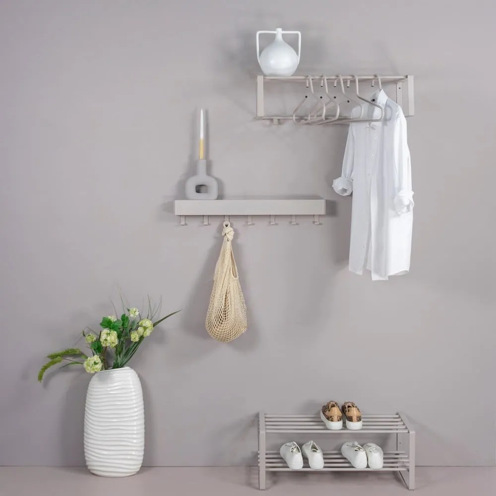 Сиво-бежова метална стенна закачалка с рафт Rex - Spinder Design