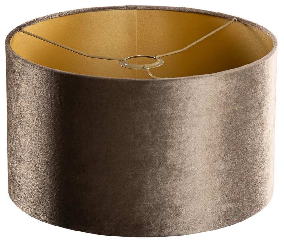 Кадифена абажура кафява със златен интериор 35/35/20