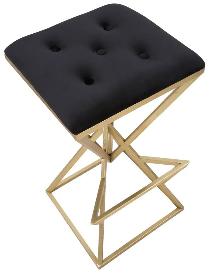 Черен/в златист цвят тапициран бар стол (височина на седалката 75 cm) Piramid – Mauro Ferretti