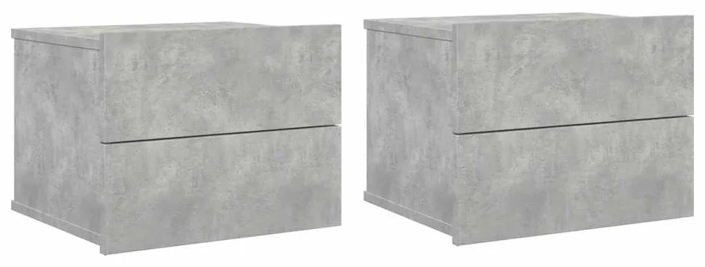 801062 vidaXL Нощни шкафчета, 2 бр, бетонно сив, 40x30x30 см, инженерно дърво