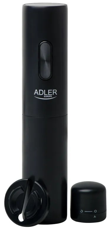 Електрически тирбушон Adler AD 4509, 20-24 мм, Нож за фолио, Черен