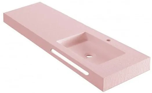 Мивка за баня " RESIN POLY MARBLE" ICC 12046PINK/R, стенен монтаж, смола, розов мат, 120x46см
