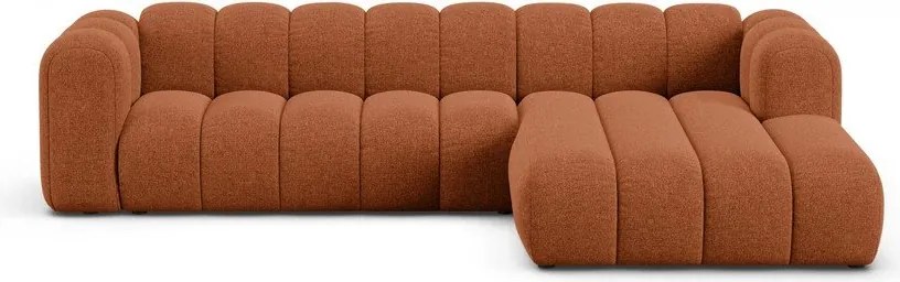 Шенилов ъглов диван в тухлен цвят (десен ъгъл) Lupine – Micadoni